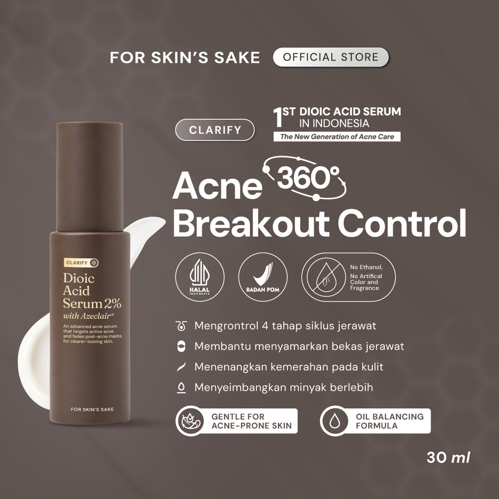 For Skin’s Sake FSS Dioic Acid Serum 2% with Azeclair 3.5% 30ml Acne Serum 360° Breakout Control Bantu Cegah dan Atasi Jerawat Berulang Kontrol Minyak serta Samarkan Bekas Jerawat PIE dan PIH