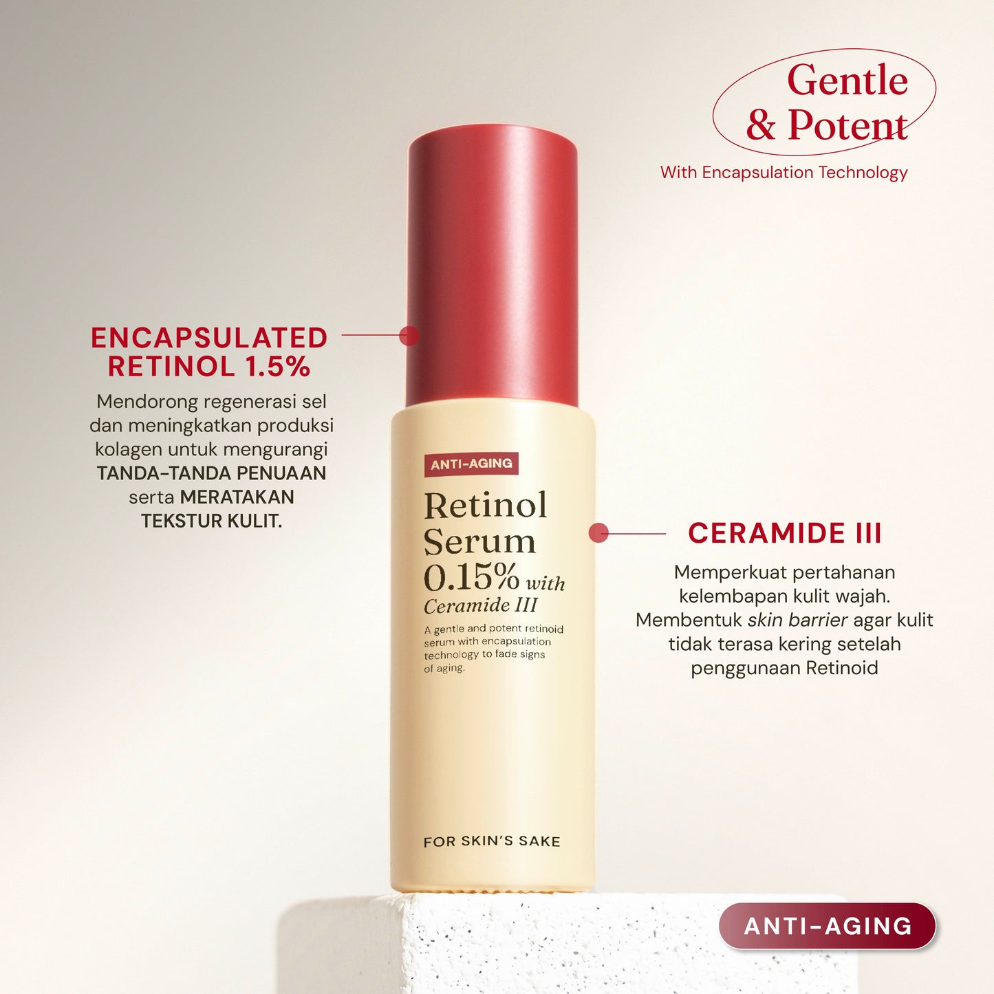 Retinol Serum 0.15% with Ceramide III FSS For Skin's Sake