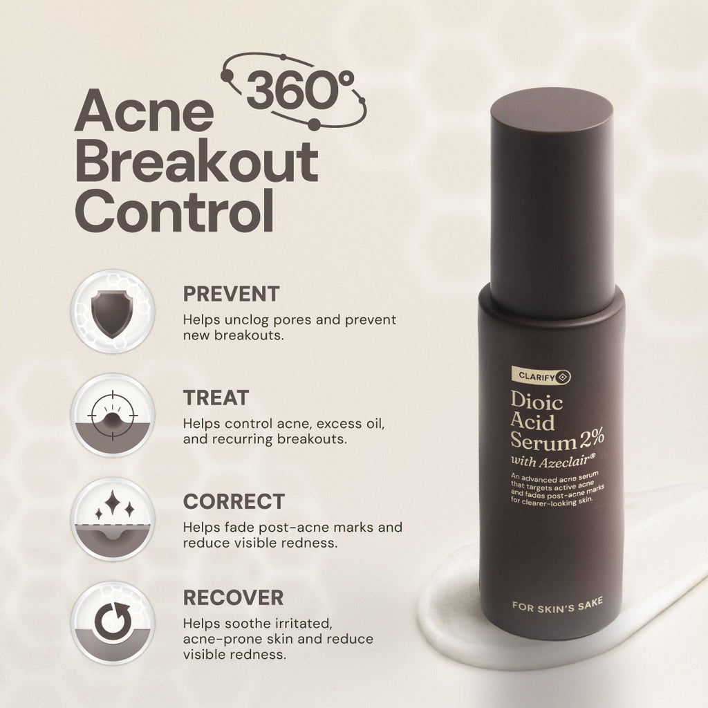 For Skin’s Sake FSS Dioic Acid Serum 2% with Azeclair 3.5% 30ml Acne Serum 360° Breakout Control Bantu Cegah dan Atasi Jerawat Berulang Kontrol Minyak serta Samarkan Bekas Jerawat PIE dan PIH