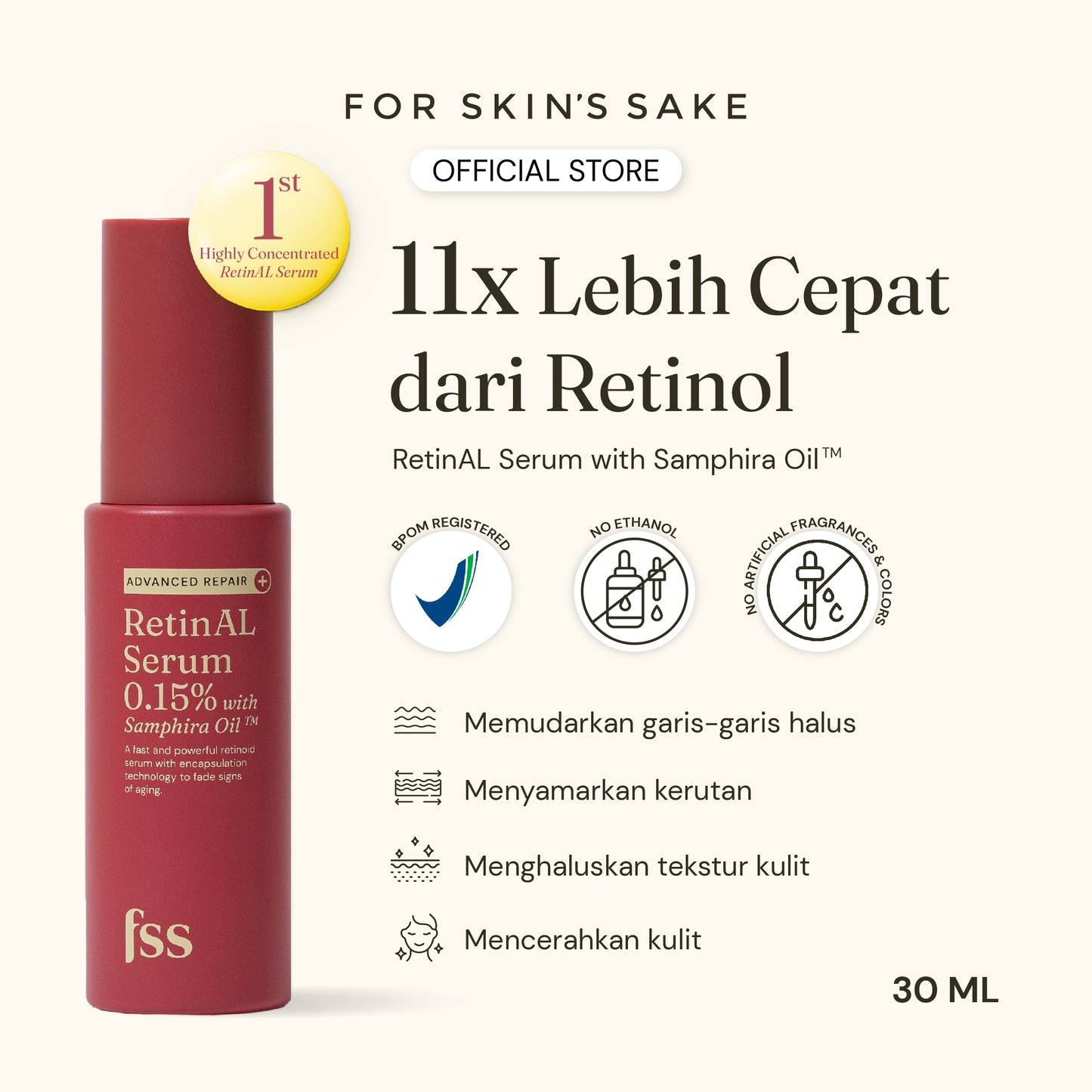 RetinAL Serum 0.15% with Samphira Oil FSS For Skin's Sake